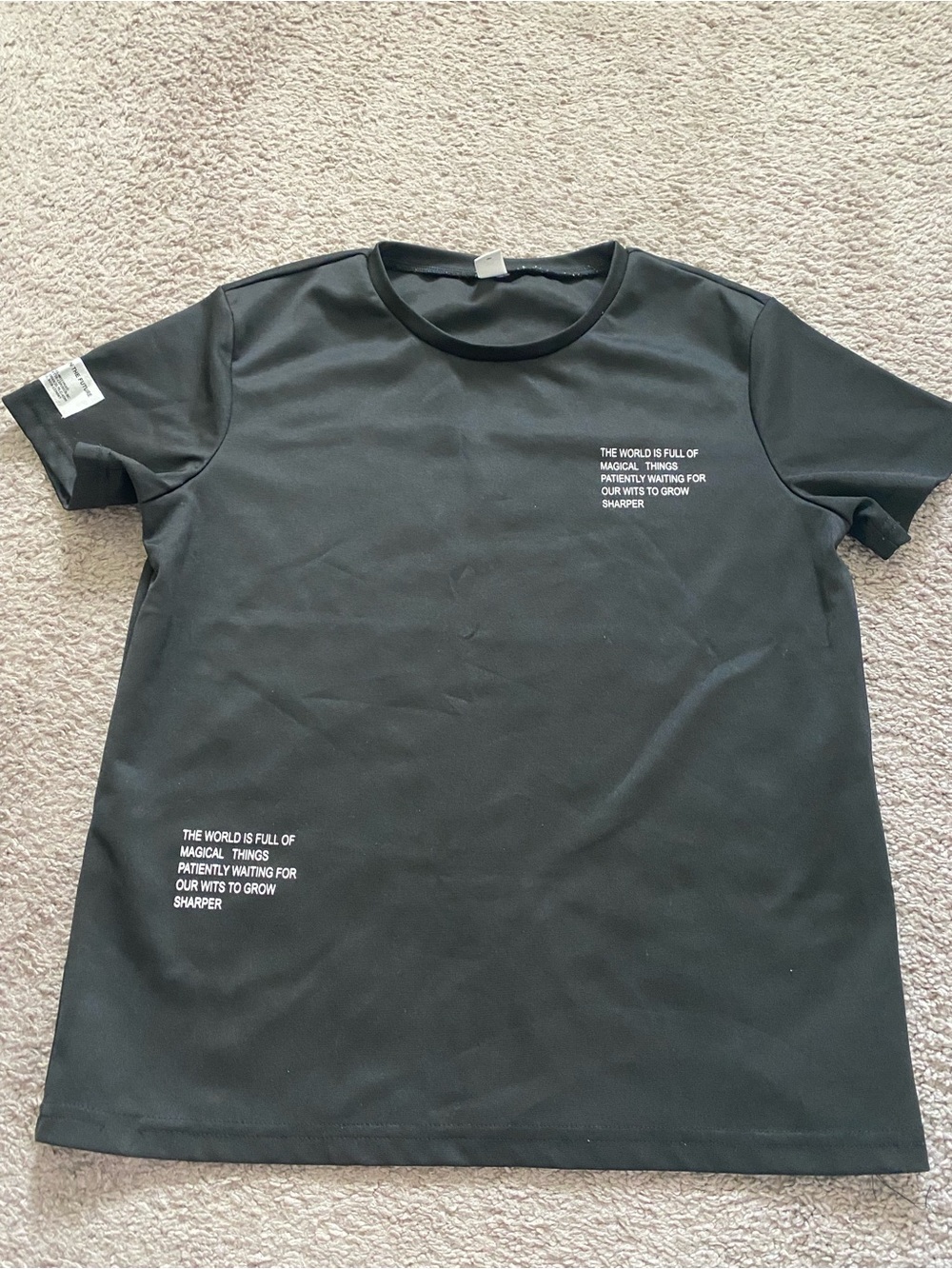 Boys Black Graphic Crew Neck T-Shirt